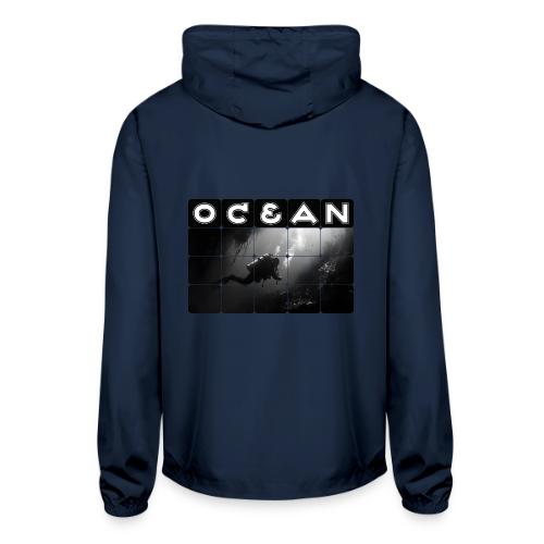Ocean: Monochrome descent of a scuba diver - Unisex Lightweight Windbreaker Jacket