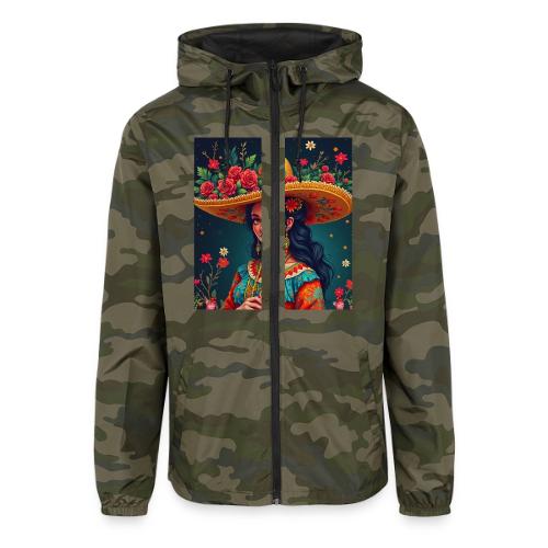 Mexican Design, Regional Mexican Charro Woman - Unisex Lightweight Windbreaker Jacket