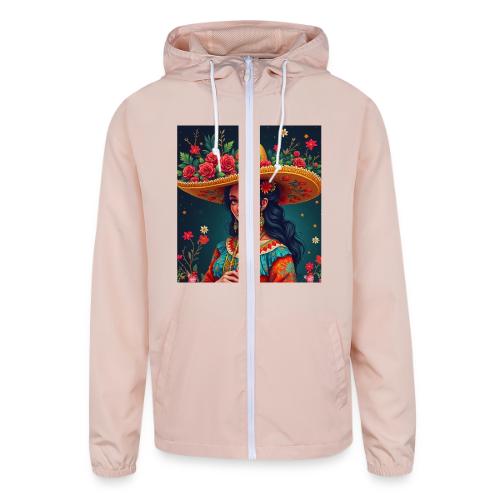 Mexican Design, Regional Mexican Charro Woman - Unisex Lightweight Windbreaker Jacket