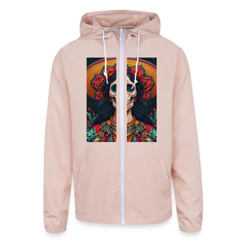 Charra Skull Art | Traditional Mexican Design - Unisex Lightweight Windbreaker Jacket