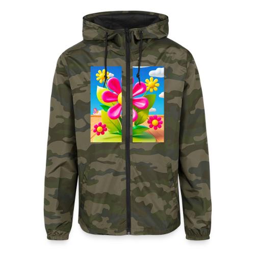 Pink Floral Peace | Sky & Nature Design - Unisex Lightweight Windbreaker Jacket