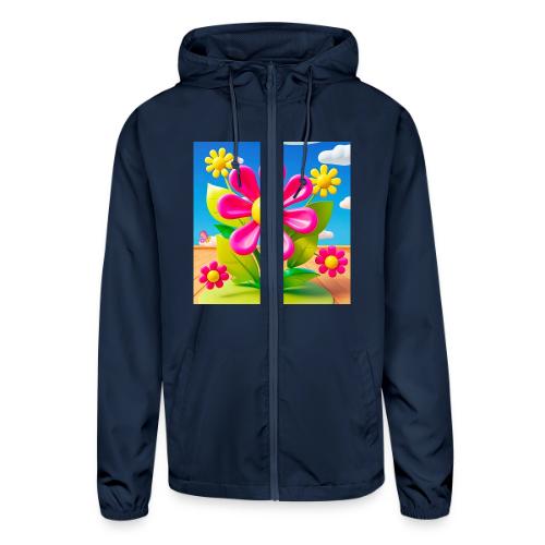 Pink Floral Peace | Sky & Nature Design - Unisex Lightweight Windbreaker Jacket