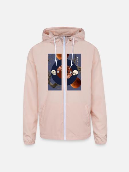 ghost - Unisex Lightweight Windbreaker Jacket - blush pink  - Front