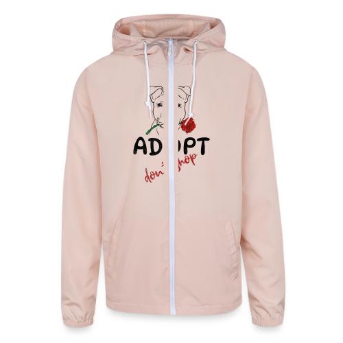 Retro Adopt Dont Shop Cute Puppy Rose Tee - Unisex Lightweight Windbreaker Jacket