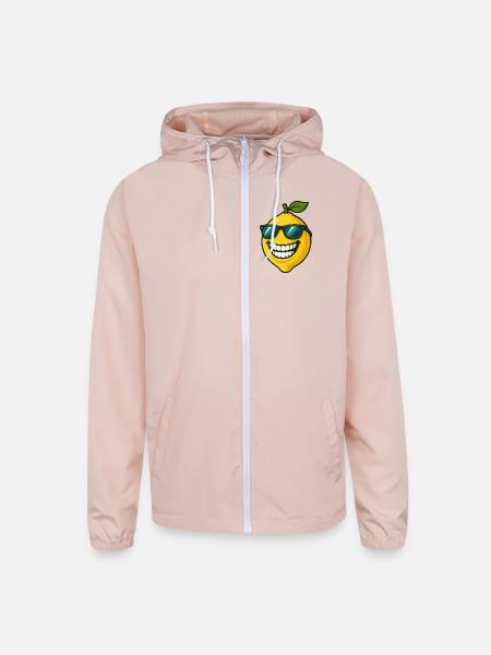 Cool lemon sunglasses summer fruit smile - Unisex Lightweight Windbreaker Jacket - blush pink  - Front