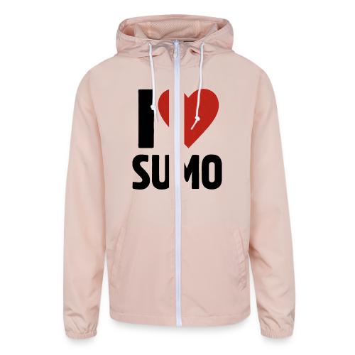 I Love Sumo – Bold Minimalist Sumo Wrestling Fan - Unisex Lightweight Windbreaker Jacket