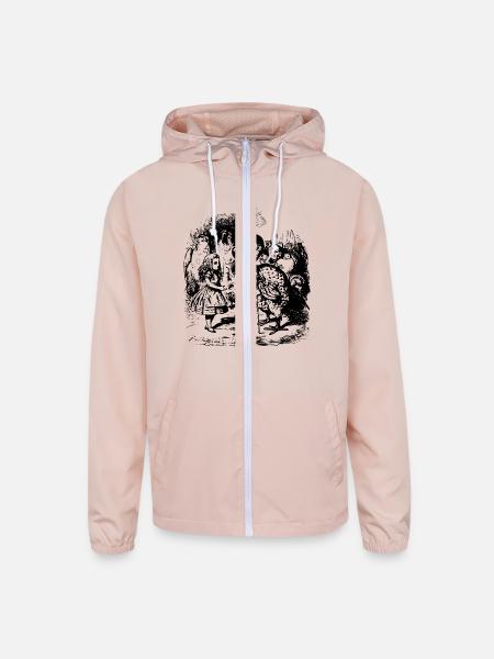 Alice In Wonderland 9 Alice meets Dodo - Unisex Lightweight Windbreaker Jacket - blush pink 