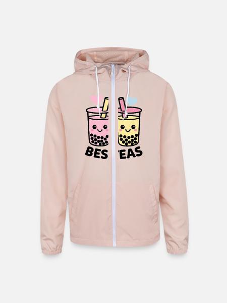 BEST FRIEND - Unisex Lightweight Windbreaker Jacket - blush pink  - Front