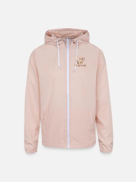 Love you Forever - Unisex Lightweight Windbreaker Jacket - blush pink  - Front