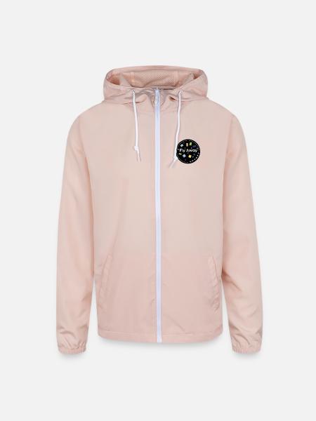 Fly Away, Blue Green and Yellow - Unisex Lightweight Windbreaker Jacket - blush pink  - Front