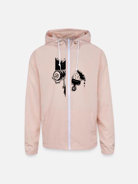 Paint Roller & Brush - Unisex Lightweight Windbreaker Jacket - blush pink