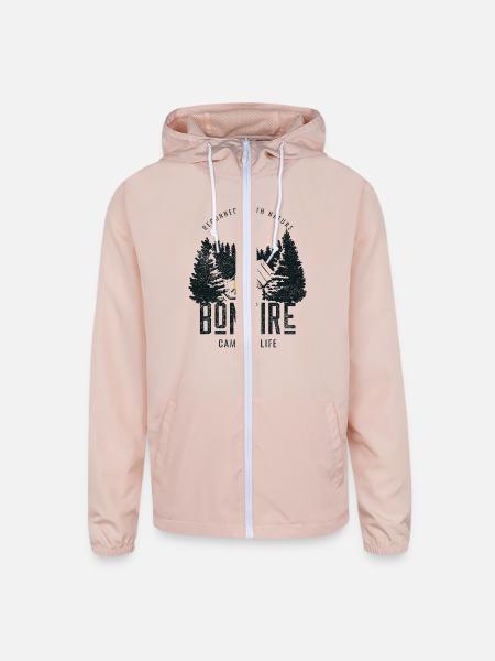 Camping Bonfire - Unisex Lightweight Windbreaker Jacket - blush pink