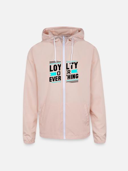 Loyalty Over Everything - Unisex Lightweight Windbreaker Jacket - blush pink
