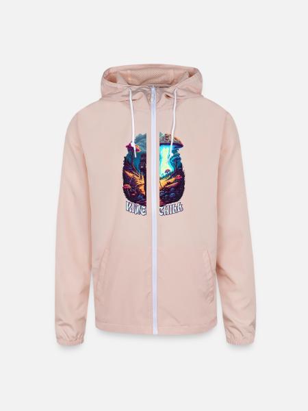 Kings of Chill Backpacker Sweatshirt - Unisex Lightweight Windbreaker Jacket - blush pink  - Front