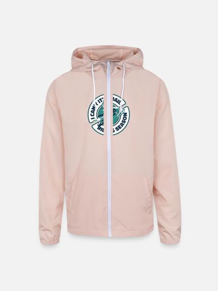 I Can't It's Trail Riding Season Snowbike - Unisex Lightweight Windbreaker Jacket - blush pink  - Front
