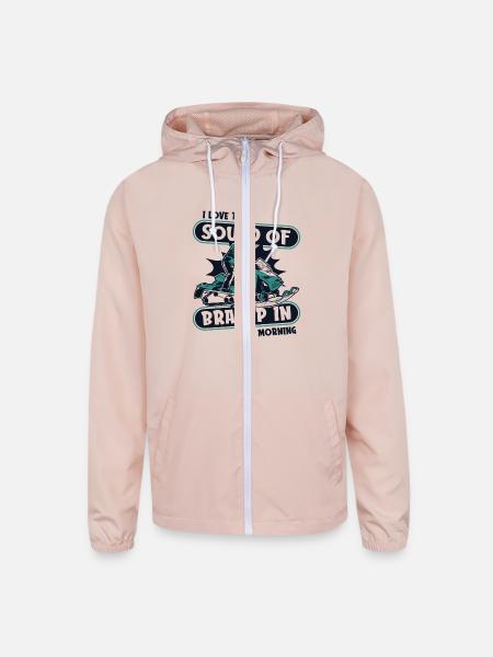 I Love The Sound Of Braap In The Morning - Unisex Lightweight Windbreaker Jacket - blush pink  - Front