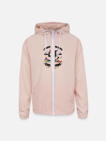 100 Days of School IT'S FINE I'M FINE EVERYTHING - Unisex Lightweight Windbreaker Jacket - blush pink  - Front