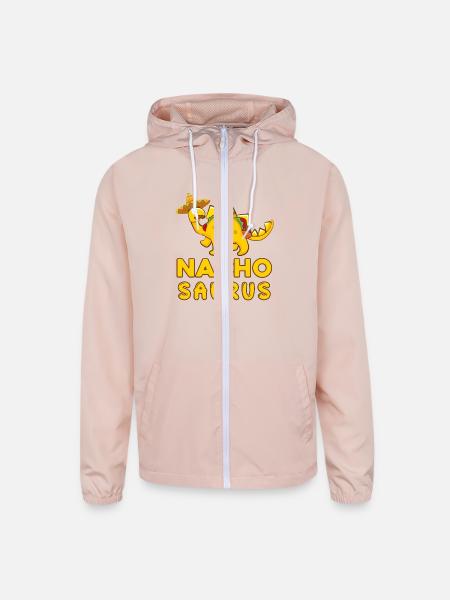 Nachosaurus Cinco de Mayo Mexican food Taccos - Unisex Lightweight Windbreaker Jacket - blush pink  - Front