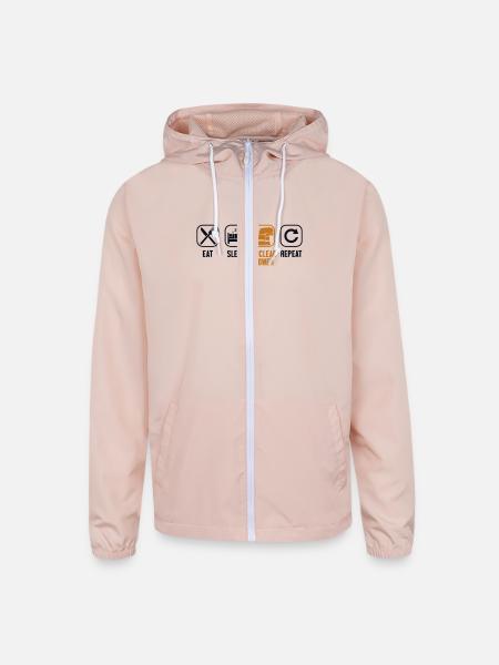 Eat Sleep Nuclear Power Repeat Uranium Nuclear - Unisex Lightweight Windbreaker Jacket - blush pink  - Front