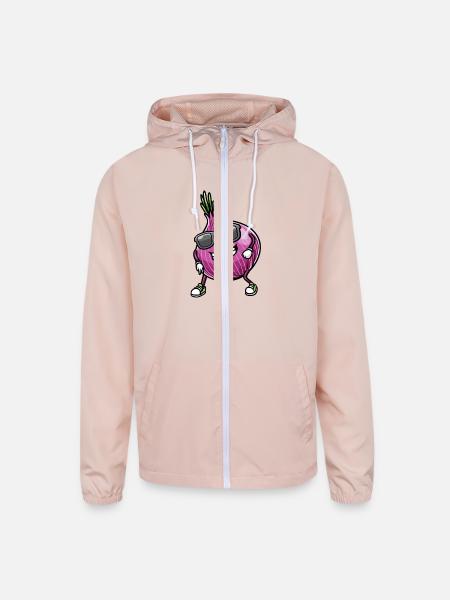 Red Dancing Onion Vegetable - Unisex Lightweight Windbreaker Jacket - blush pink  - Front