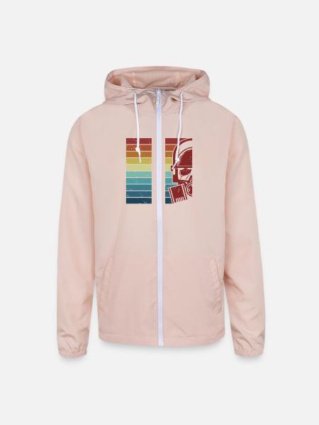 Retro Uranium Nuclear Power Plant Energy Nuclear - Unisex Lightweight Windbreaker Jacket - blush pink  - Front