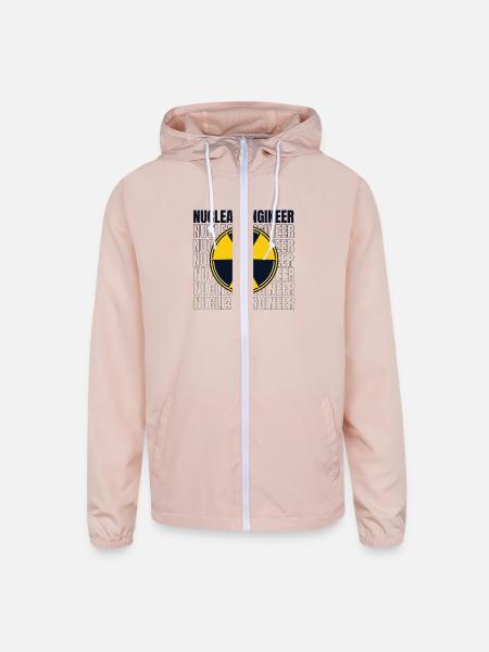 Nuclear Engineer Uranium Energy Nuclear Engineer - Unisex Lightweight Windbreaker Jacket - blush pink  - Front