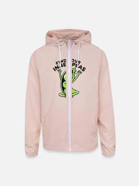 Find Your Inner Peas Yoga Pun - Unisex Lightweight Windbreaker Jacket - blush pink  - Front