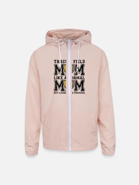 Track And Field Mom Like A Normal Mom But Loud - Unisex Lightweight Windbreaker Jacket - blush pink  - Front