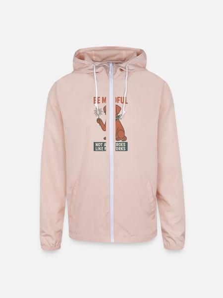 Be Mindful - Unisex Lightweight Windbreaker Jacket - blush pink  - Front