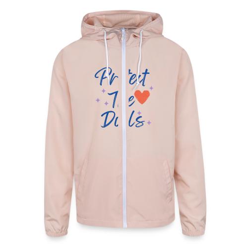 Protect The Dolls | Heart & Stars Typography - Unisex Lightweight Windbreaker Jacket