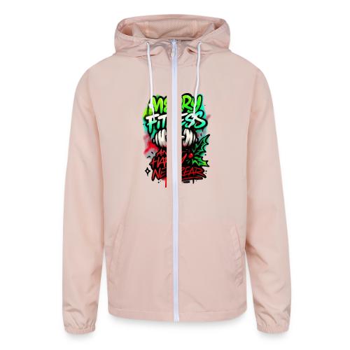 Merry Fitness Christmas Gym Humor - Unisex Lightweight Windbreaker Jacket