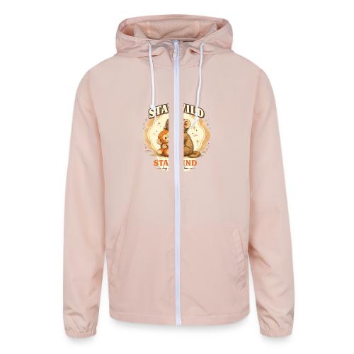 Stay Wild Stay Kind Punch Monkey Hug - Unisex Lightweight Windbreaker Jacket