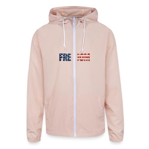 Freedom American Flag Distressed Patriotic Shirt - Unisex Lightweight Windbreaker Jacket