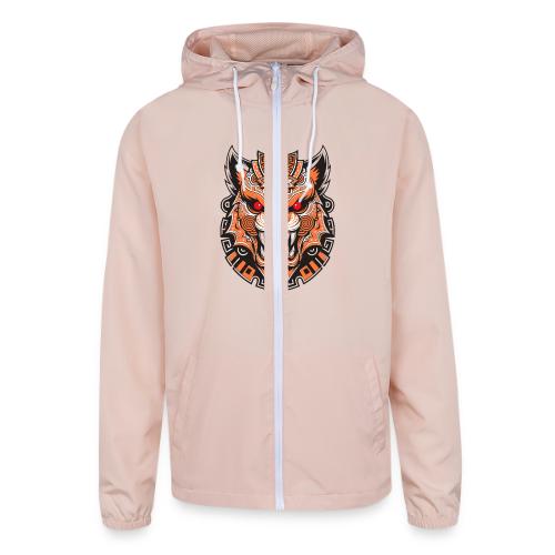 Tribal Demon Wolf Mask - Unisex Lightweight Windbreaker Jacket