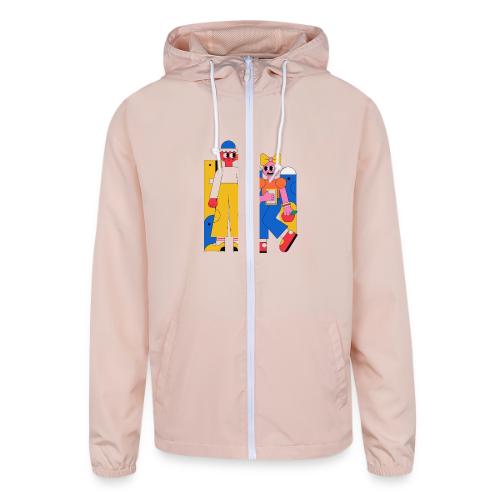 Bold Geometric Duo Pop Art - Unisex Lightweight Windbreaker Jacket