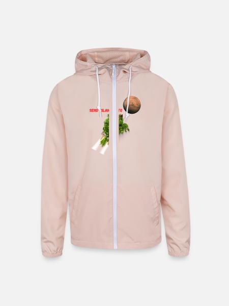 Cilantro - Send Cilantro to Mars - Unisex Lightweight Windbreaker Jacket - blush pink  - Front