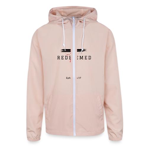 Redeemed by the blood of Jesus - Ephesians 1:7 - Unisex Lightweight Windbreaker Jacket