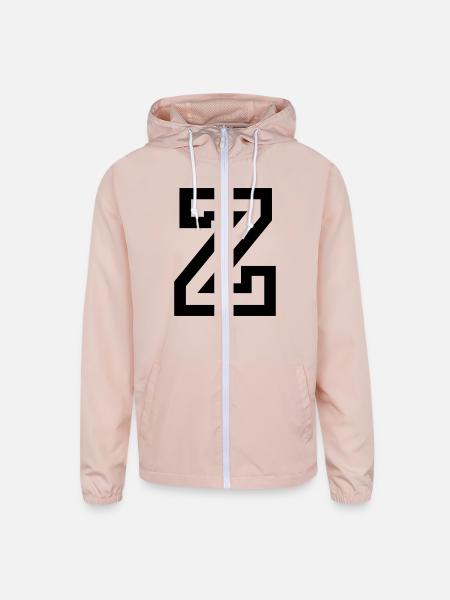 Letter Z - Unisex Lightweight Windbreaker Jacket - blush pink  - Front