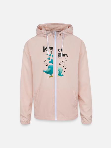 Be My Tweet Heart - Unisex Lightweight Windbreaker Jacket - blush pink  - Front