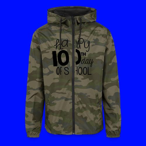 Happy 100th Day of School Chalk Teacher T-Shirt - Unisex Lightweight Windbreaker Jacket