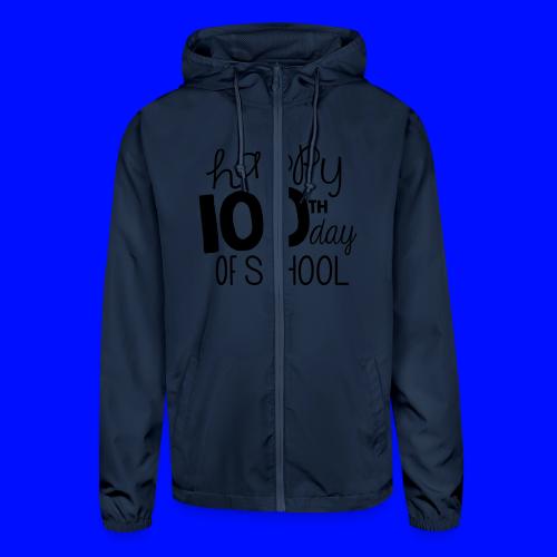 Happy 100th Day of School Chalk Teacher T-Shirt - Unisex Lightweight Windbreaker Jacket