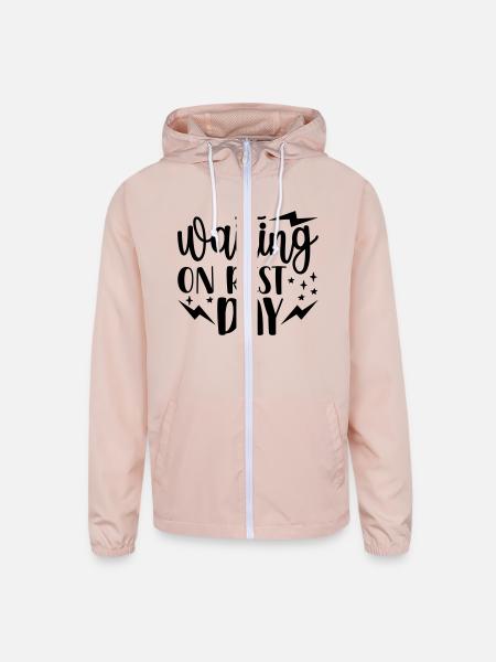 waiting on rest day - Unisex Lightweight Windbreaker Jacket - blush pink