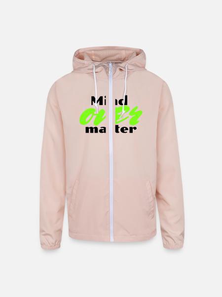 Mind over matter - Unisex Lightweight Windbreaker Jacket - blush pink  - Front