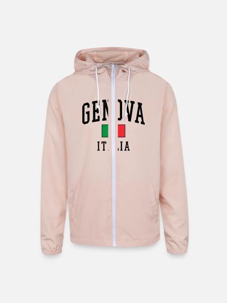 Genova Italia - Unisex Lightweight Windbreaker Jacket - blush pink  - Front
