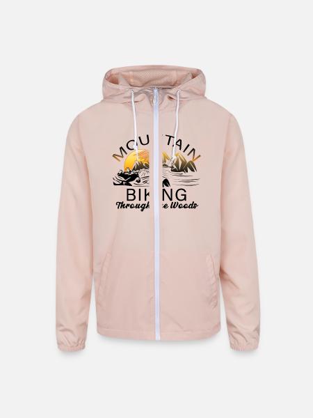 VTT à travers les bois - Unisex Lightweight Windbreaker Jacket - blush pink  - Front