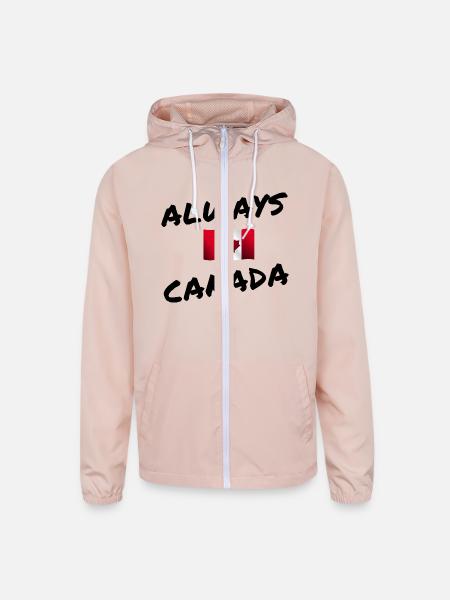 Always Canada - Unisex Lightweight Windbreaker Jacket - blush pink  - Front