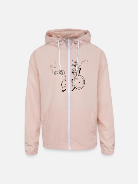Wheelie Smoking blunt - Unisex Lightweight Windbreaker Jacket - blush pink  - Front