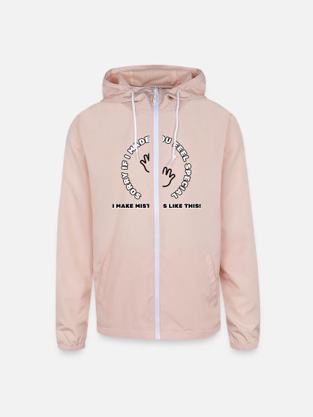 I make mistakes like this - Unisex Lightweight Windbreaker Jacket - blush pink