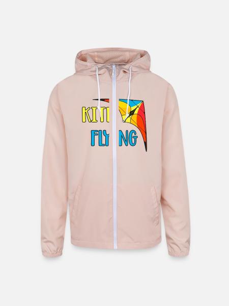 Delta Glider Hang Gliding Stunt Kite - Unisex Lightweight Windbreaker Jacket - blush pink  - Front