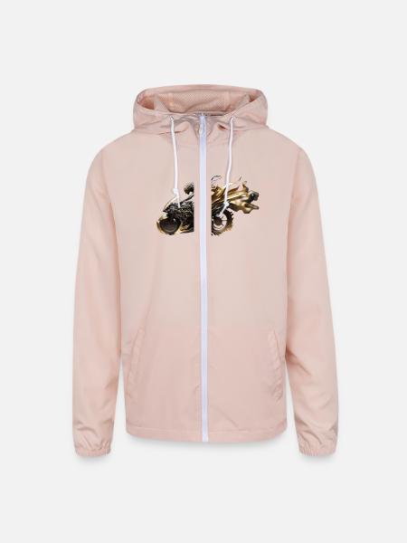 Top - Unisex Lightweight Windbreaker Jacket - blush pink  - Front